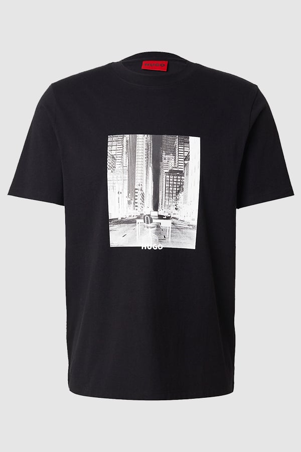 ΜΠΛΟΥΖΑ T-SHIRT HUGO - 002 ΜΑΥΡΟ